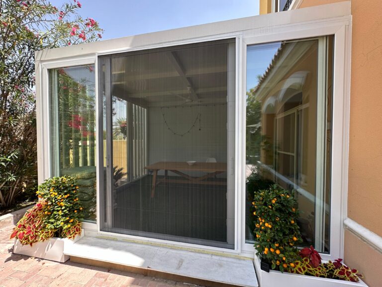 High-quality fly screen for door providing protection against insects while allowing fresh air inside.